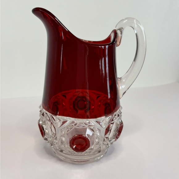 Antique EAPG Ruby Flash Glass Pitcher - Picture 10 of 10